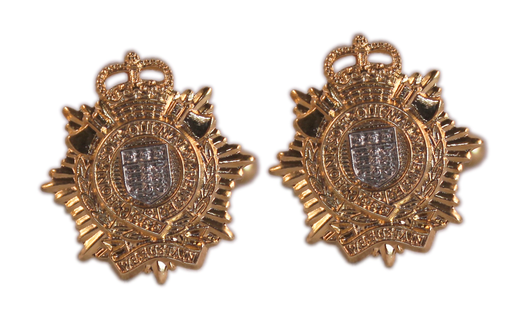 THE MESS DRESS LTD RLC ROYAL LOGISTIC C REGT ENAMEL BOXED GIFT SET,CUFFLINKS, LAPEL PIN, TIE SLIDE