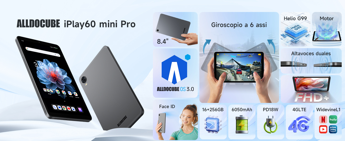 ALLDOCUBE iPlay 60 Mini Pro - Tablet de 8.4'', 16GB+256GB