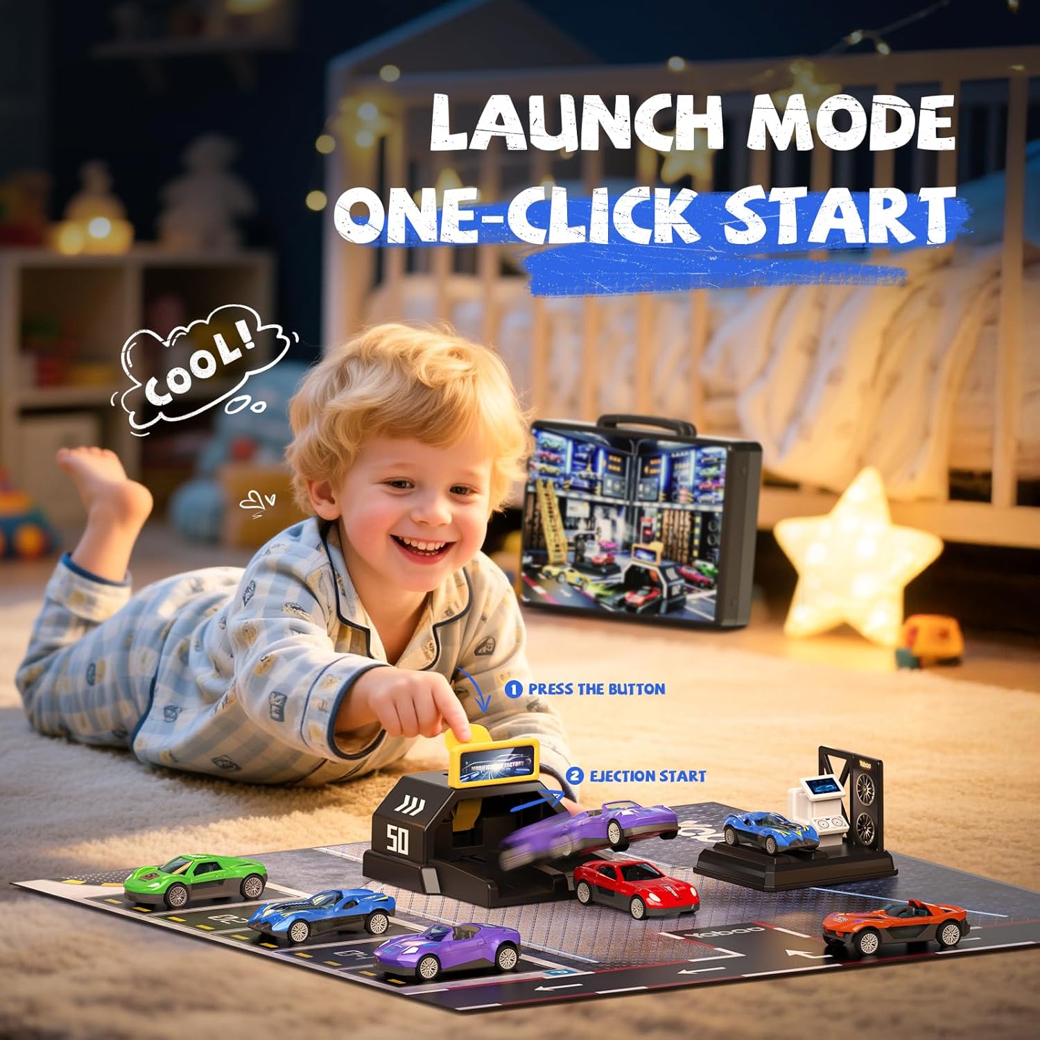 Car Toys Gifts for 3 4 5 6 Year Old Boys, Suitcase Auto Repair Toys Include 20 PCS 1:64 Die-Cast Vehicles, Car Toys With Spray, Light & Sound, Ideas Birthday Gifts Toys For 3 4 5 6 Year Old Boys