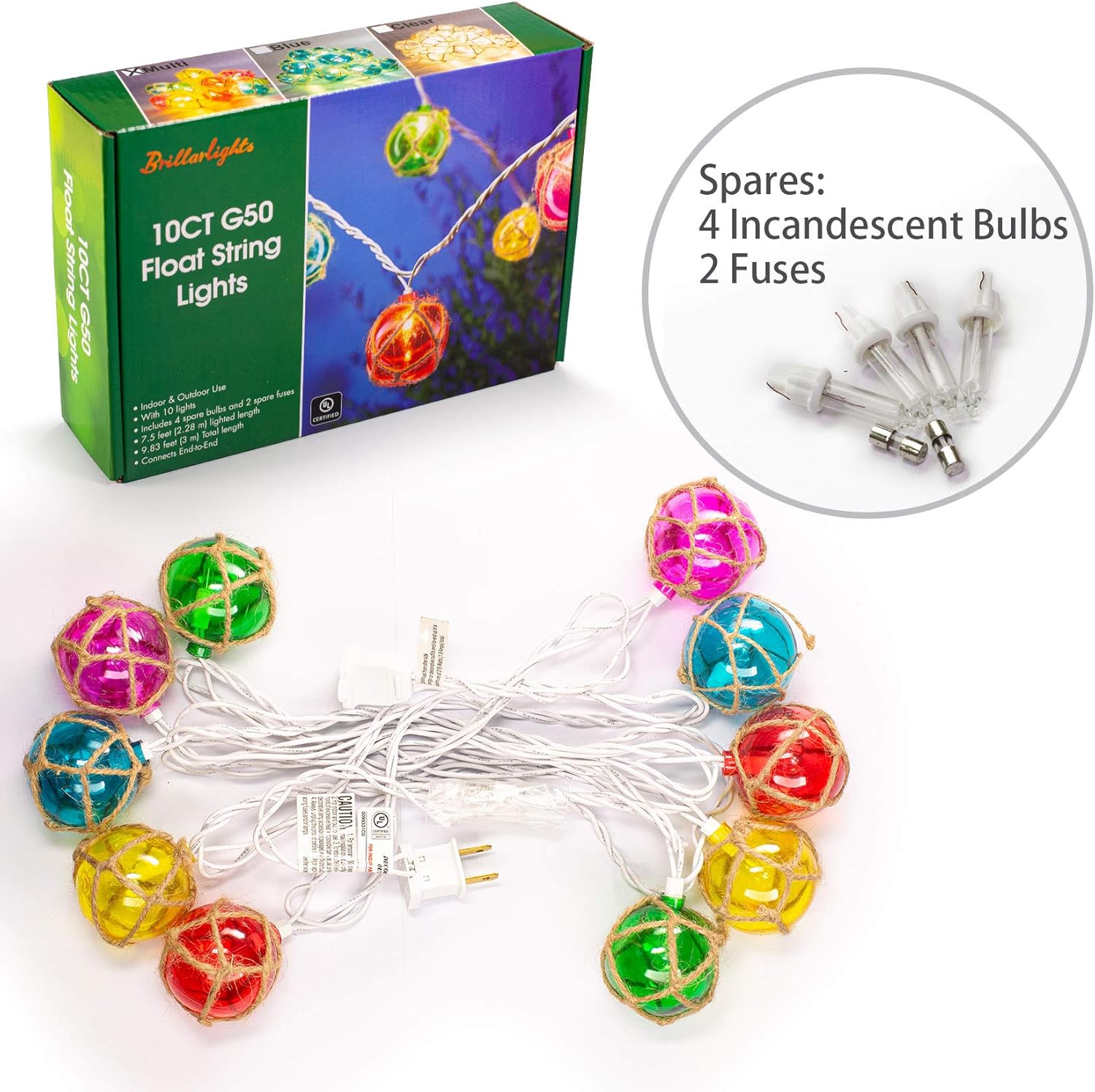 Nautical Fishing Float String Lights, Beach Themed Buoy Lights Set of 10 Multicolor String Lights for Indoor Home Decor and Outdoor Patio Decorations - Image 7