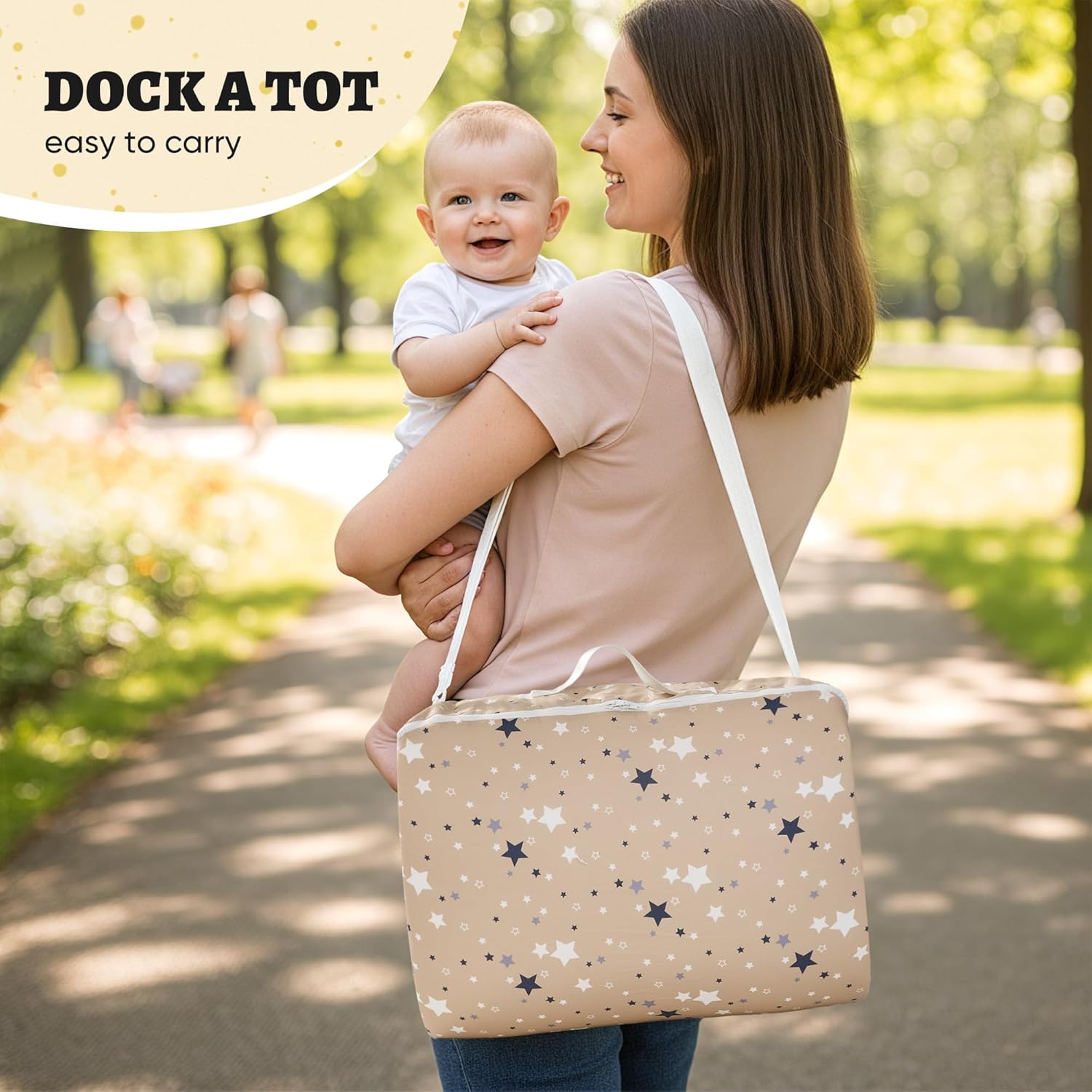 Miereirl Baby Lounger for Newborn, Dock A Tot & Baby Lounger Pillow with Soft Cotton, Infant Lounger for 0-24 Months, Baby Nest Lounger, Essentials Gifts Nest Cover - Star - Image 2