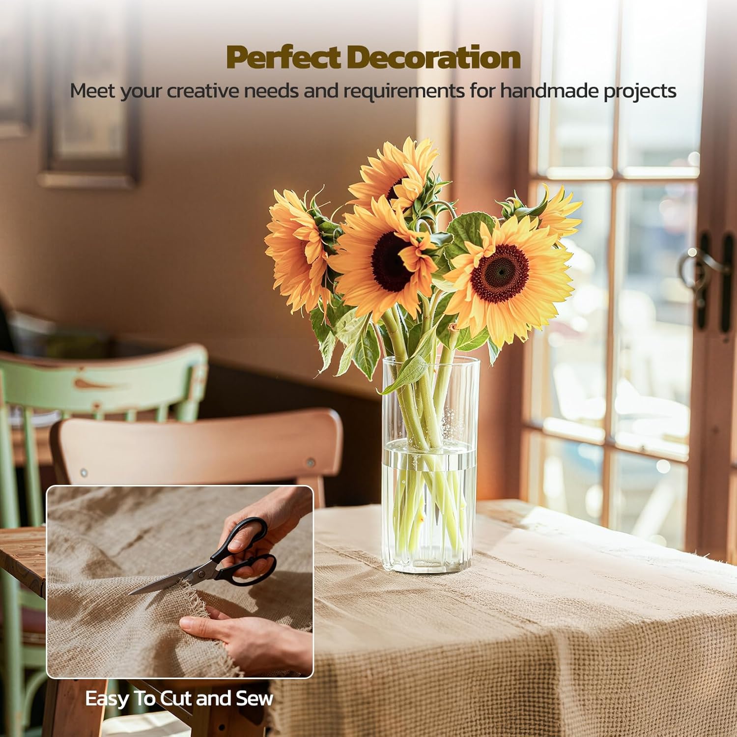 40 Inch x 30 Feet Garden Burlap Fabric - Heavy Duty Burlap Roll, High Density Jute Fabric Natural Burlap for Plant Protection, Weed Barrier, Wedding Decor and DIY Crafts