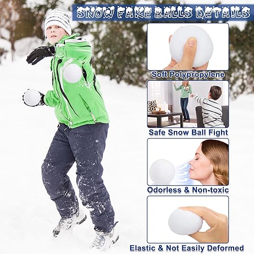 Miniatura 4 de 36 bolas de juguete de nieve para niños en interiores, juego de bolas falsas de nieve de felpa para interiores, bolas de juguete artificiales para