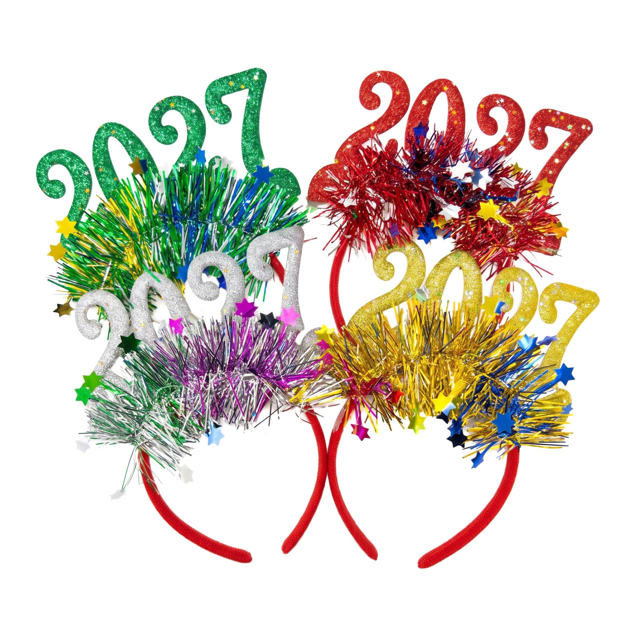 Mtbricey 2027 New Year Glitter Tinsel Party Headbands Hair Accessories