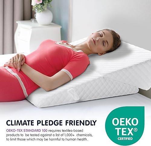 Miniatura 6 de Almohada de cuña para apnea del sueño, almohada de cuña de cama de altura ajustable de 7.5 pulgadas para cabecera, alivio de reflujo ácido,