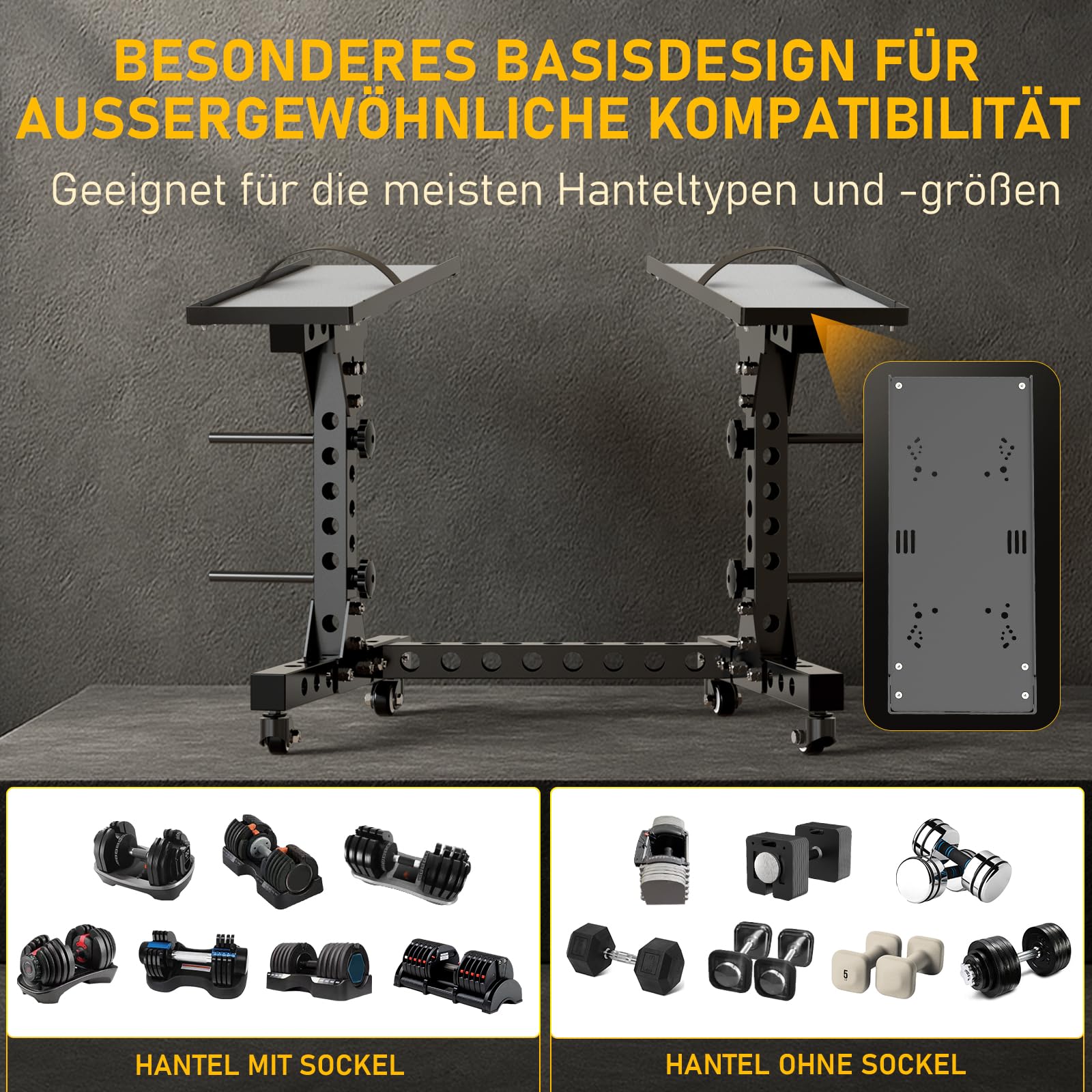 Verstellbares Hantel- und Gewichtsständer | trägt bis zu 200kg, platzsparendes Design für die Organisation Ihres Heim-Fitnessstudios