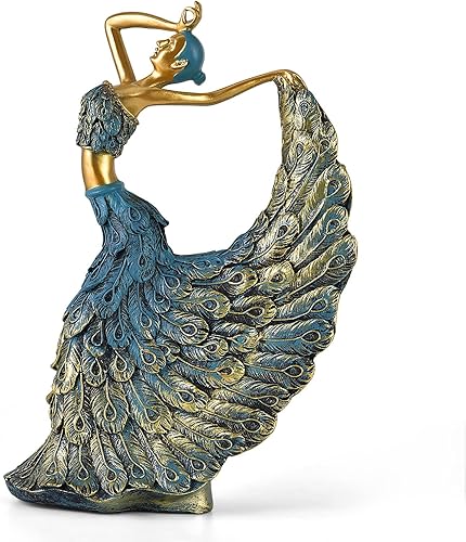 Elegante estatua de pavo real, detalles de decoración de estantes, decoración de mesa para el hogar para sala de estar, estantería, mesa auxiliar