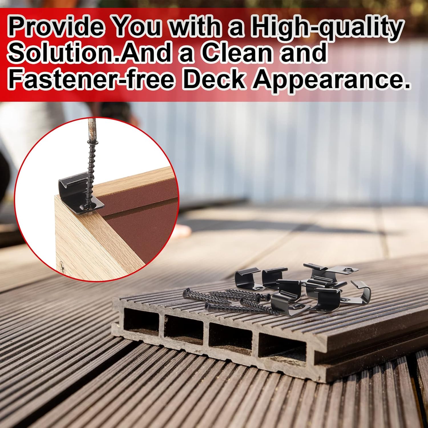 Dunzy 160 Pack 304 Stainless Steel Start Clips Universal Decking Clip with Decking Screws for Composite Deck Boards, Hidden Fasteners