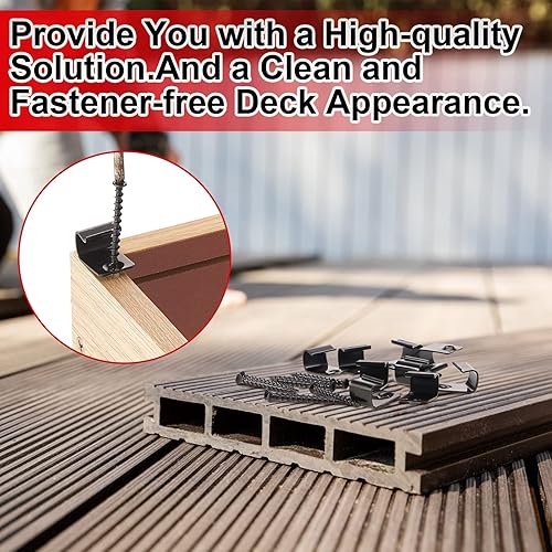 Miniatura 5 de Clips de arranque de acero inoxidable 304, clips universales para cubierta con tornillos para cubiertas compuestas, sujetadores ocultos (paquete de