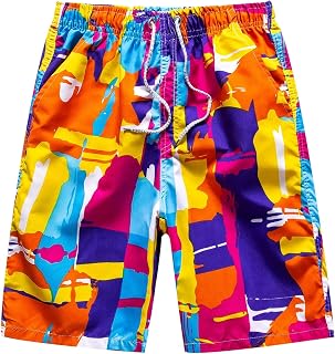KonJim Mens Swim Trunks Compression Liner Quick Dry Stretch Beach Shorts Bathing Suits Swimwear Swimming Beach Surfing Board Shorts Lightweight Drawstring Shorts