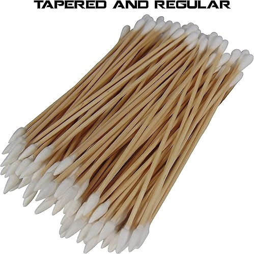 Miniatura 4 de Kit de limpieza de armas secundarias tipo III con 100 hisopos de algodón de 6 pulgadas, 50 parches de limpieza de pistola y cepillo de nailon negro