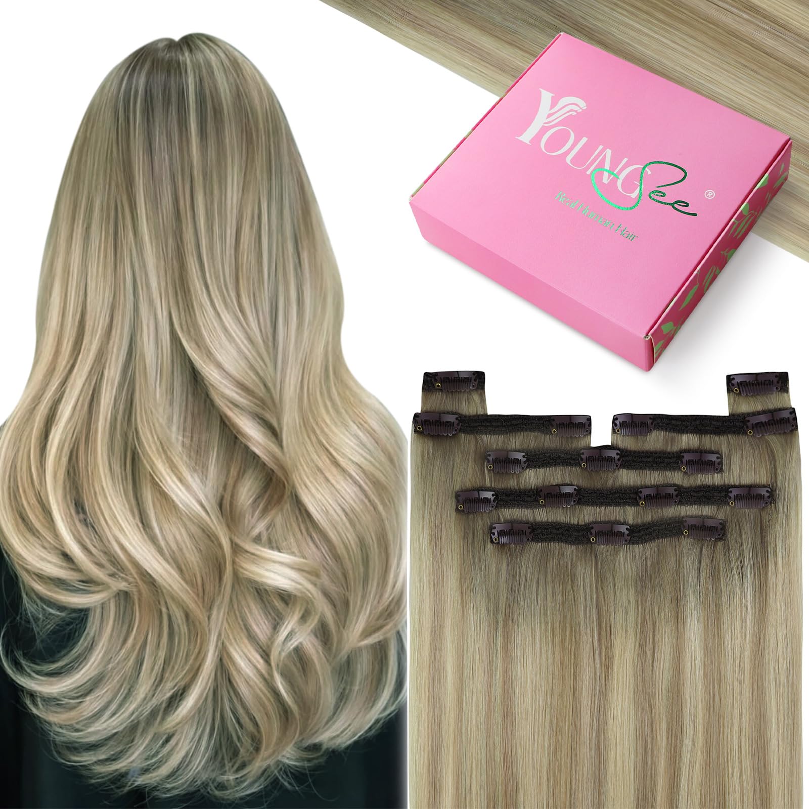 YoungSee Tape Hair Extensions Platinum Blonde 16In Tape in Hair Extensions Real Human Hair for Women 20pcs 50g Easy to Wear Hair Tape-in Extensions Blonde — view 39