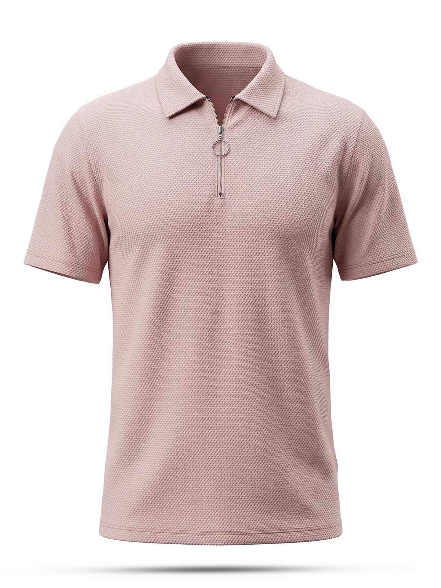 Mens Jacquard Tshirt Regular Fit Premium Collar t Shirts for Mens with Classic Style Polo Tshirts Shirts for Men Casual wear and Modern Zipper t Shirts for Men-image-44