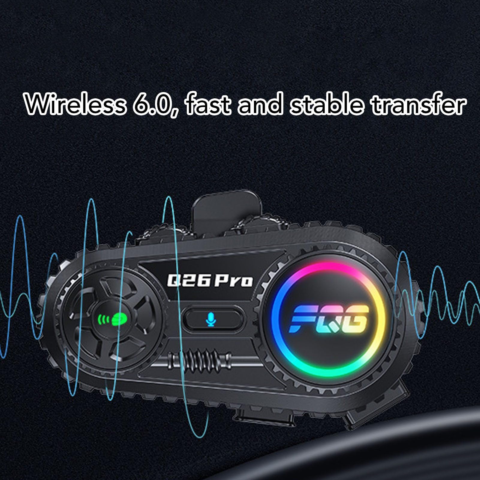 Fabater Cuffia Interfono Bluetooth per Moto Ad Alta Definizione con Cancellazione del Rumore per Spostamenti e Viaggi
