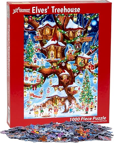 Miniatura 4 de Rompecabezas de casa del árbol de los elfos de 1000 piezas por Vermont Christmas Company
