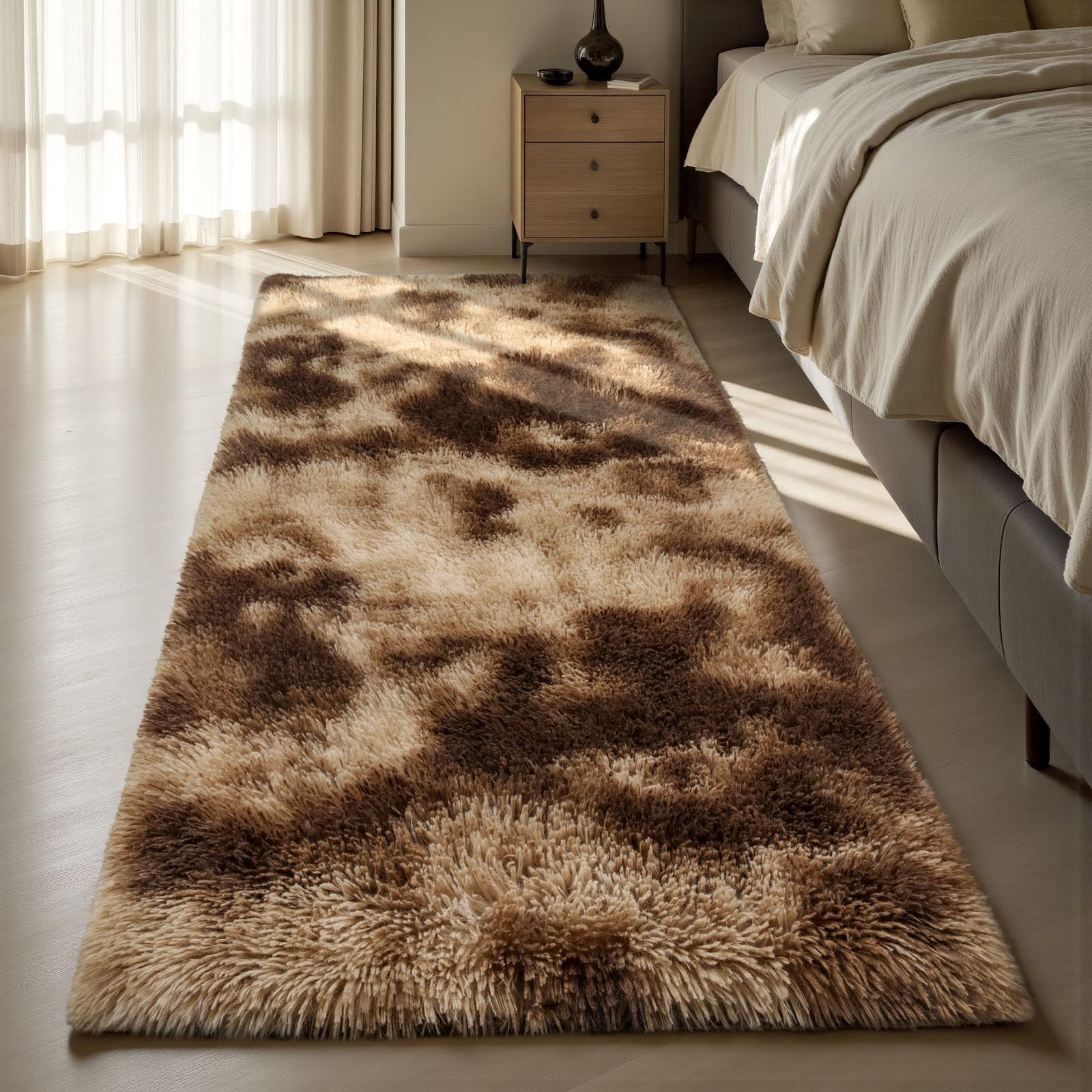 Sour Lemon Rugs Living Room 80x300cm, Runner rug for Bedroom, Washable Anti Slip Fluffy Rug Shaggy Soft Modern Floor Carpets Mat Beside Rugs for Kids Hallway Living Room
