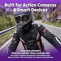 Vista 5 de Purple Panda Lavalier Microphone Kit – Clip-On Lapel Mic for Motovlog, Creators & Vlogging – GoPro, DJI & Insta360 Action Cameras, iPhone, Android