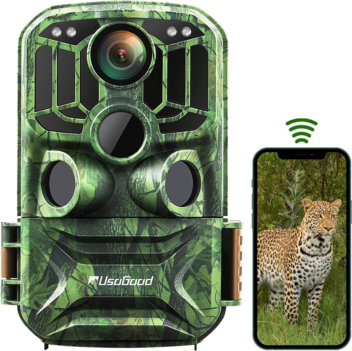 Wildlife Camera WiFi 24MP 1296P, Usogood Trail Camera with Night Vision