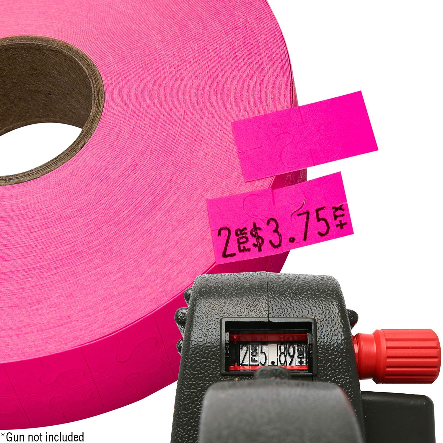 Perco Fluorescent Red Pricing Labels For Monarch 1136 Price Gun 3 Sleeves 24 Rolls Value Pack 42000 Price Marking Labels With Ink Rolls Included