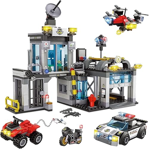 Juego de bloques de construcción de estación SWAT de policía de la ciudad 564 unidades kit de juego de estación SWAT con auto de policía SWAT