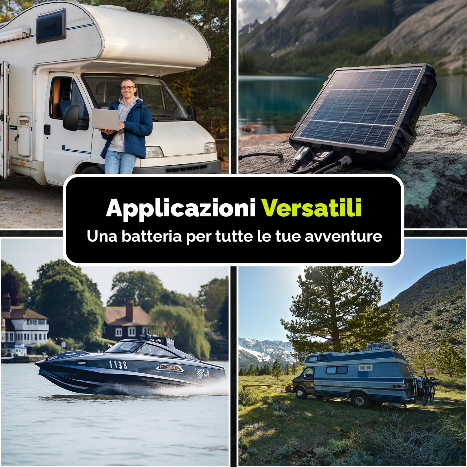 ELECTRONICX Batteria AGM a Scarica Lenta 12V 80Ah C100 Edizione Camper – Sigillata, Senza Manutenzione, Resistente alle Vibrazioni – Per Camper, Barca, Pannelli Solari, Sistemi Autonomi