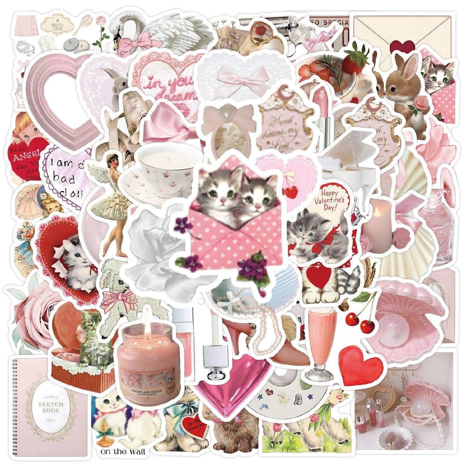 Wufgwbd Girls Multicolor 120 Cute Stickers, Simple Stickers, Aesthetic Stickers, Stickers, Can Be Used To Decorate Water Bottles, Notebooks, And Photo Albums
