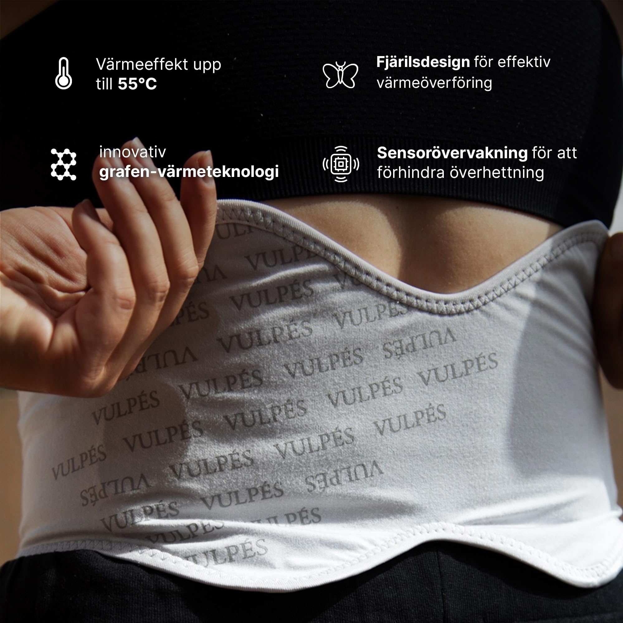 Vulpés HeatBelt Pro – Fascia Termica Intelligente per Schiena, Bacino e Reni | Calore a Infrarossi | Controllo tramite App | Materiale in Bambù Naturale (senza Cromo, Piombo e Cadmio) | 5.000mAh