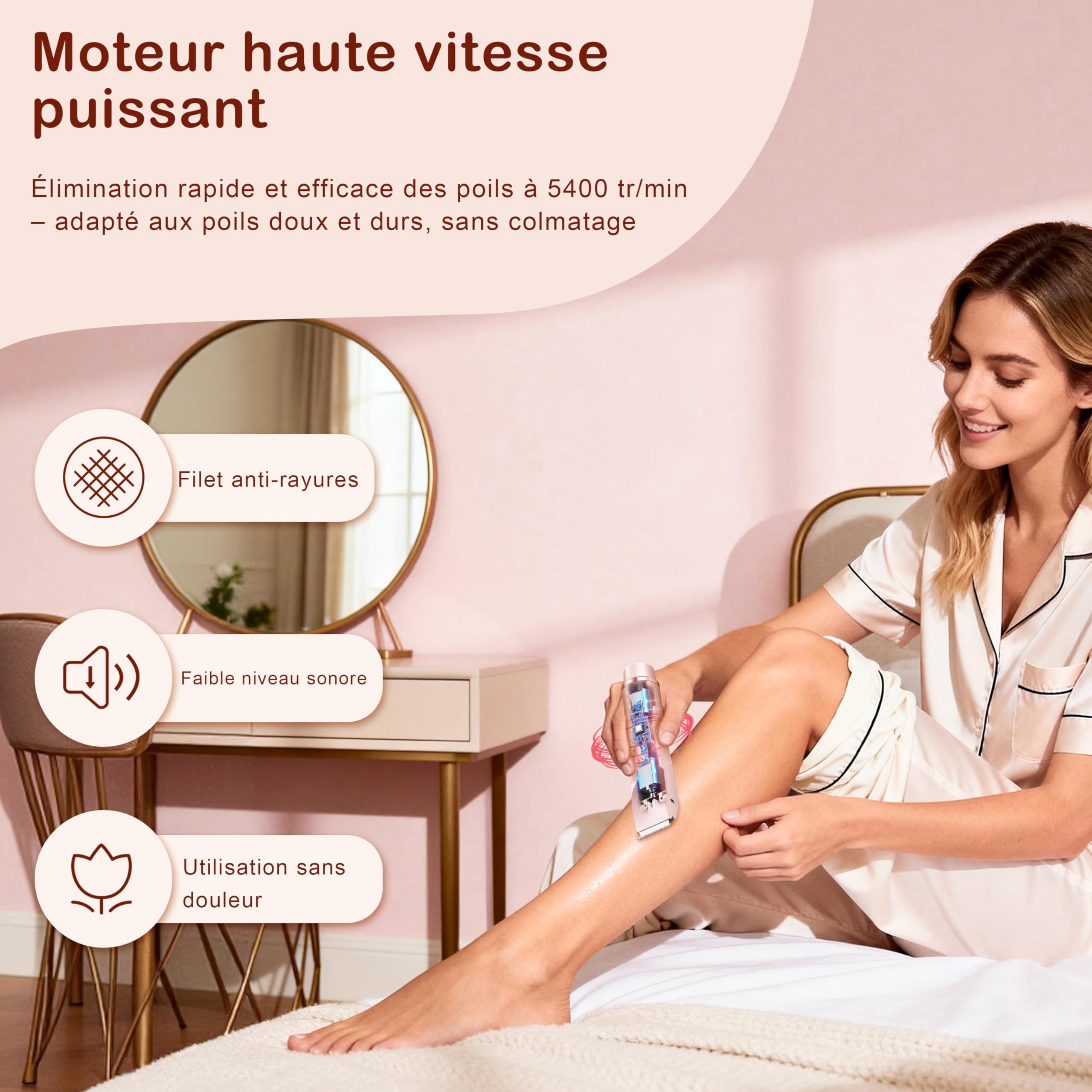 Rasoir Klyne Femme, Klyne Tondeuse À Double Tête Femme pour Tondeuse Intime & Sourcils, Recharge Usb, Étanche IPX7, Électrique Rasoir Femme pour Bikini, Aisselles, Jambes et Nez