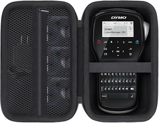 Label Printer Case Compatible with DYMO Label Maker LabelManager 160/280/420P Portable Label Maker(Black Case)