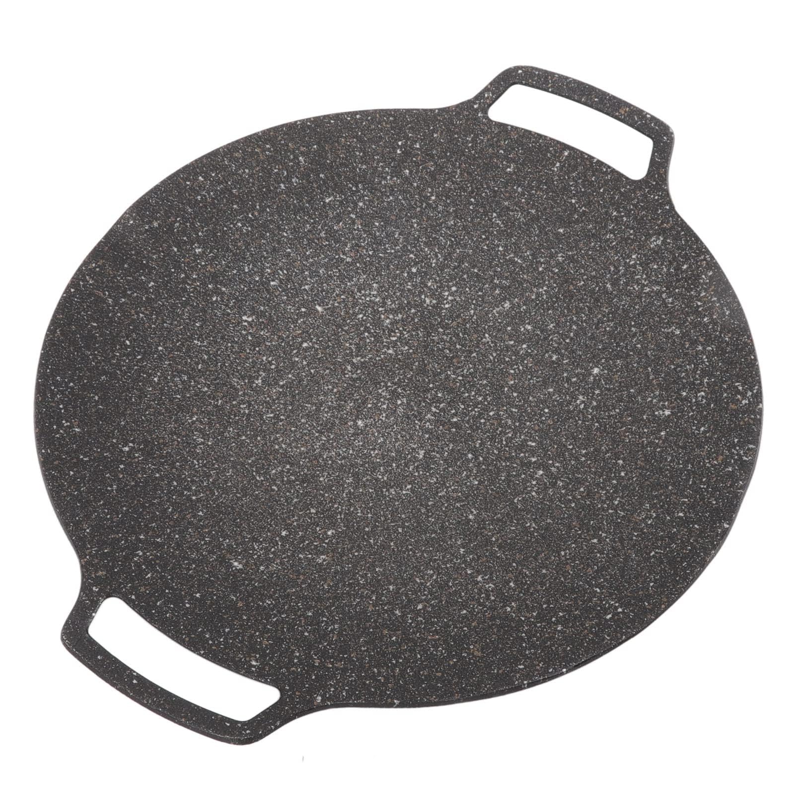 Plaque de Cuisson Coréenne Ronde en Fonte Anti-adhésive, 33 cm, pour Maison et Extérieur, Type Universel