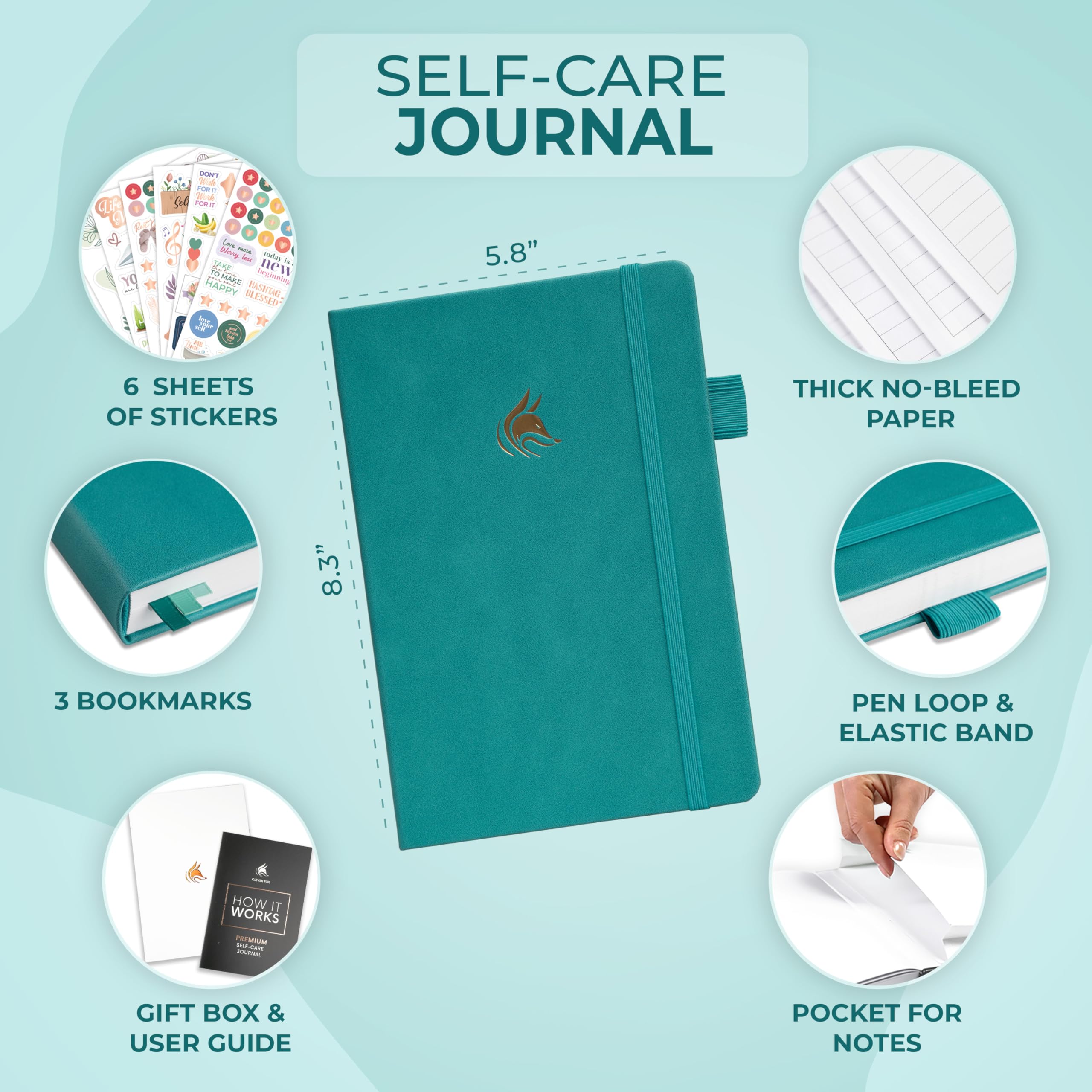 Clever Fox Self-Care Journal Premium, Daily Gratitude & Mental Health Notebook for Women - Image 2