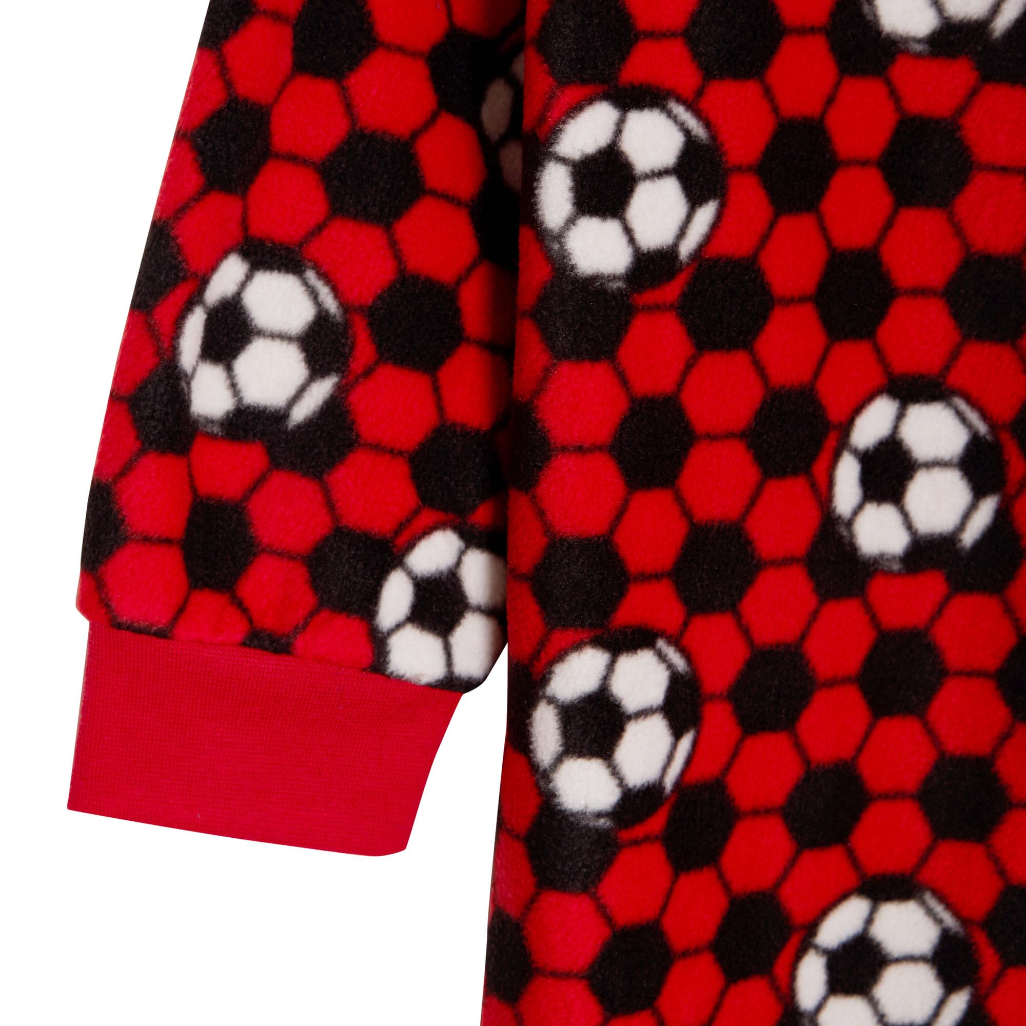 Pijama de forro polar para niños y niñas, color rojo y azul