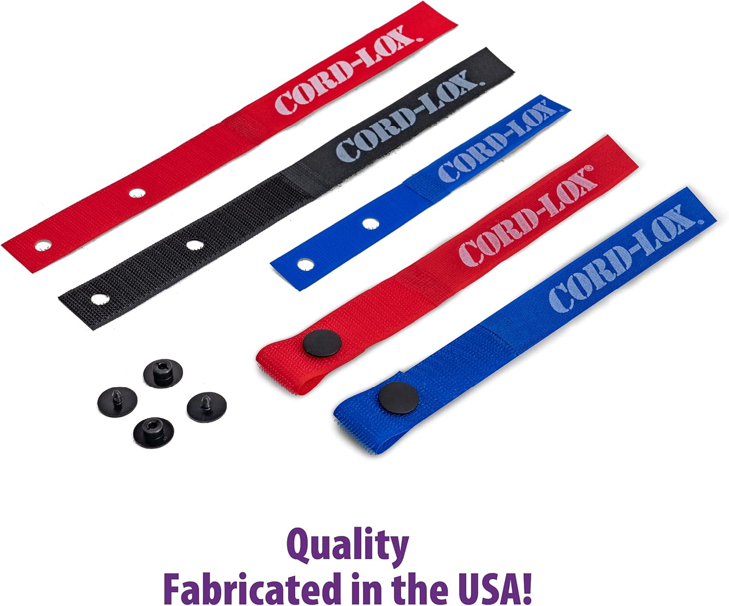 Rivet Series Cable Ties - Reusable Hook and Loop Straps, Cable and Cord Management for Musicians, Pro Audio/Video Technicians, Fabricated in USA (Red, 15 x 1.5 Inch, 10 Pack)