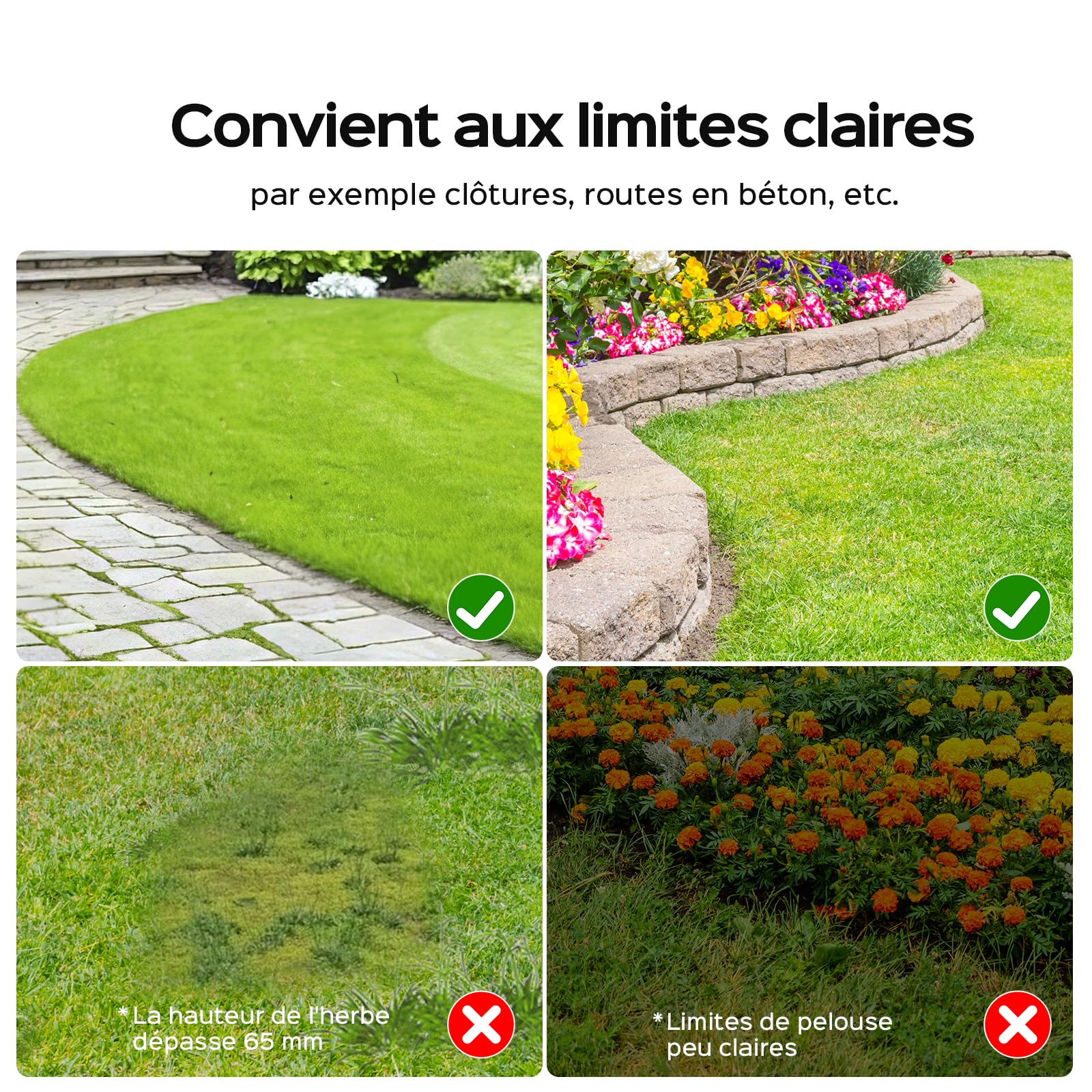 YARDCARE V100 Robot Tondeuse sans Fil Périphérique avec Navigation Visuelle, Détection d'obstacles 150, Robot Tondeuse Gazon avec Batterie(4Ah), Peigne à Herbe, Lames de Rechange