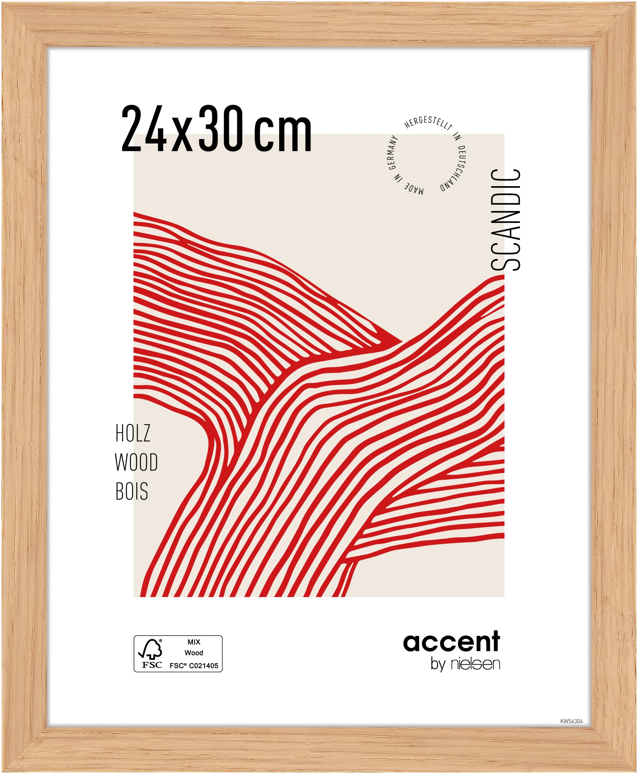 Nielsen Scandic Wooden Picture FrameOak Finish 24X30Cm With Float Glass And Push/turn Clips from B&Q