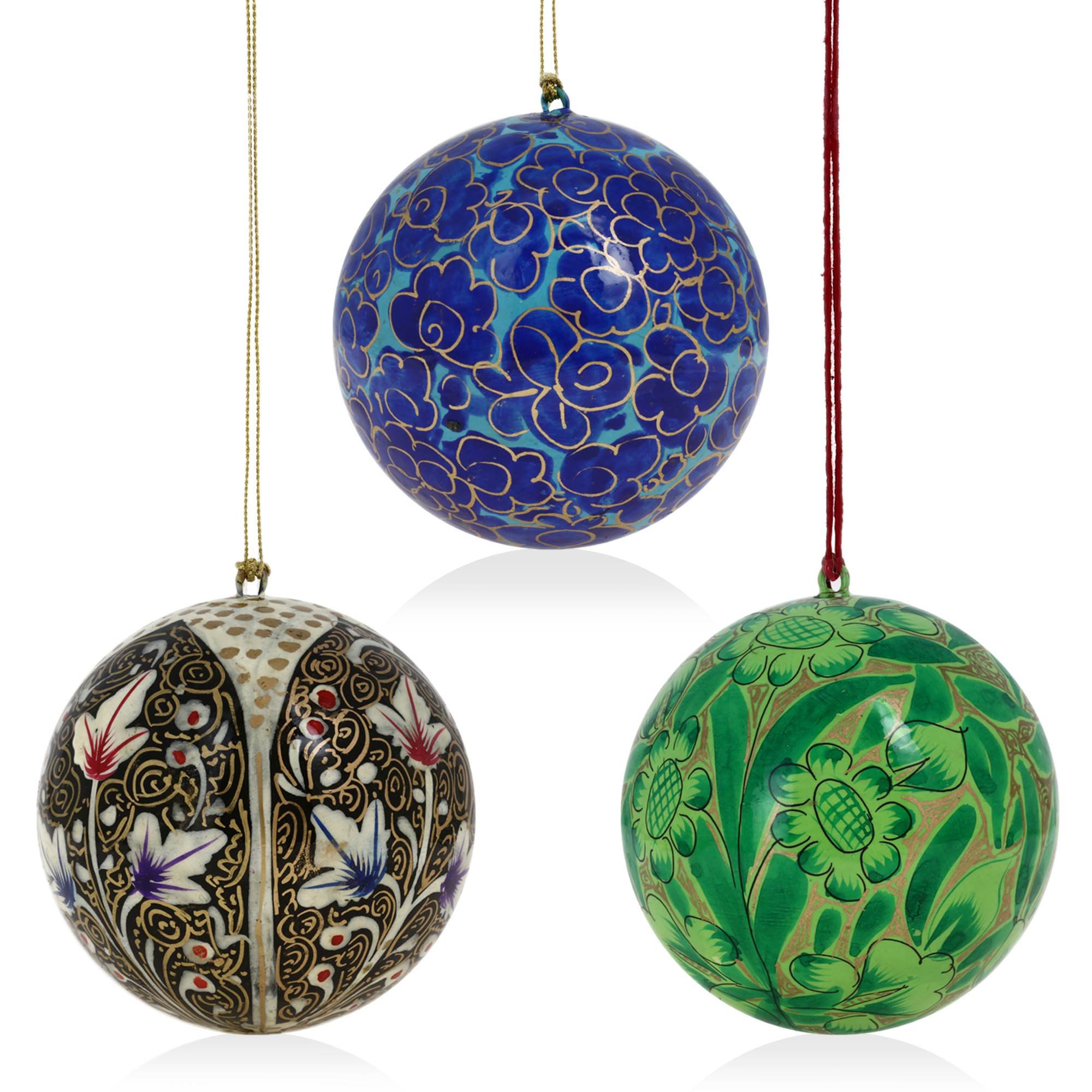 Ajuny Palline di cartapesta fatte a mano per albero di Natale, ornamenti decorativi da appendere per casa, feste, matrimoni, decorazioni natalizie, regali set di 18