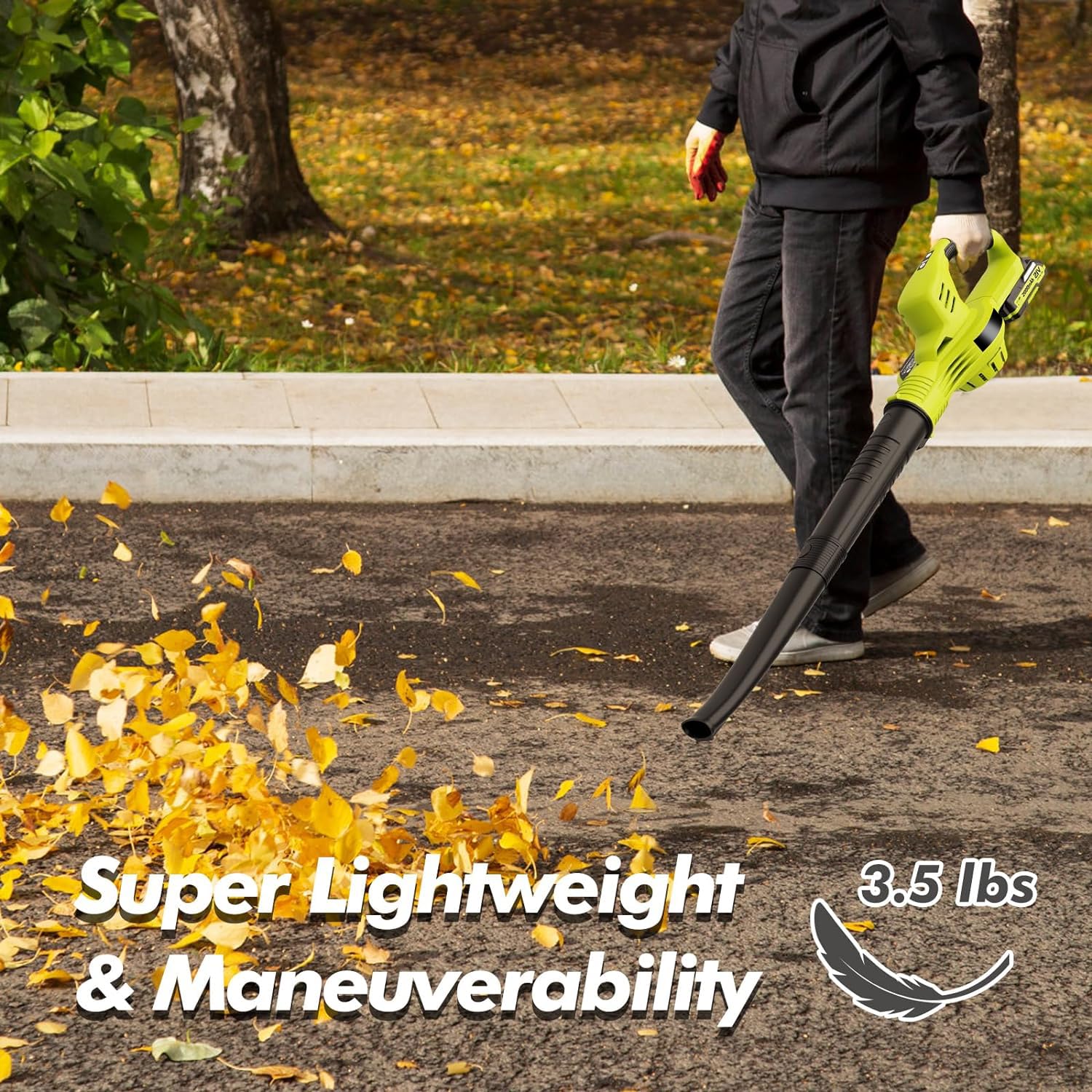 Souffleur électrique Turbo 3000 W Avec 2 Batteries, Moteur Sans Balais, 30 000 Tr/min, Souffleur à Poussière électrique, Souffleur à Poussière électrique Pour Feuilles, Neige Et Poussière, Réglable En