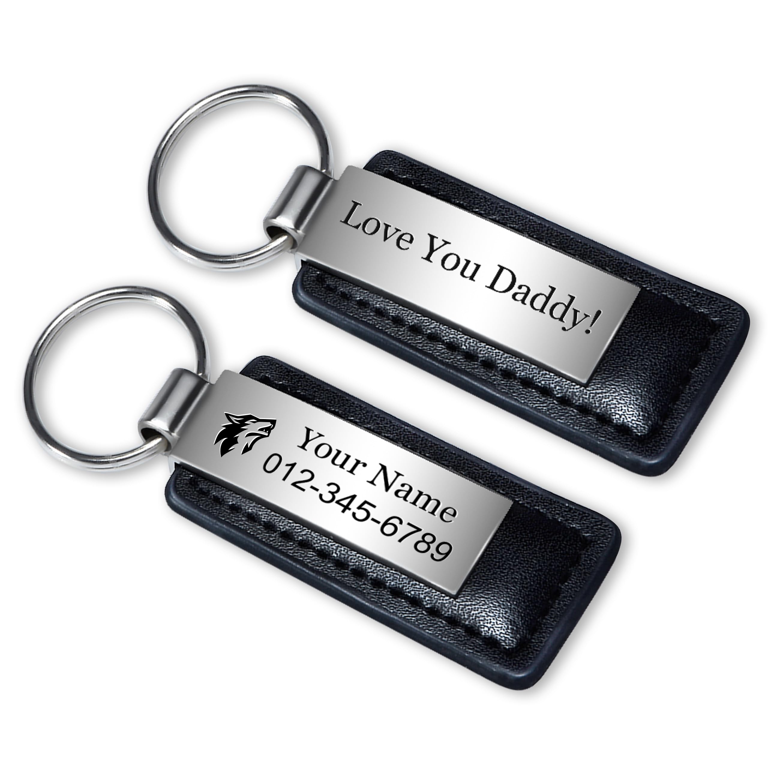 Personalized Keychains | Engraved Metal or Leather Keychain | Custom Key Chain for Car Keys | Father's Day Gift