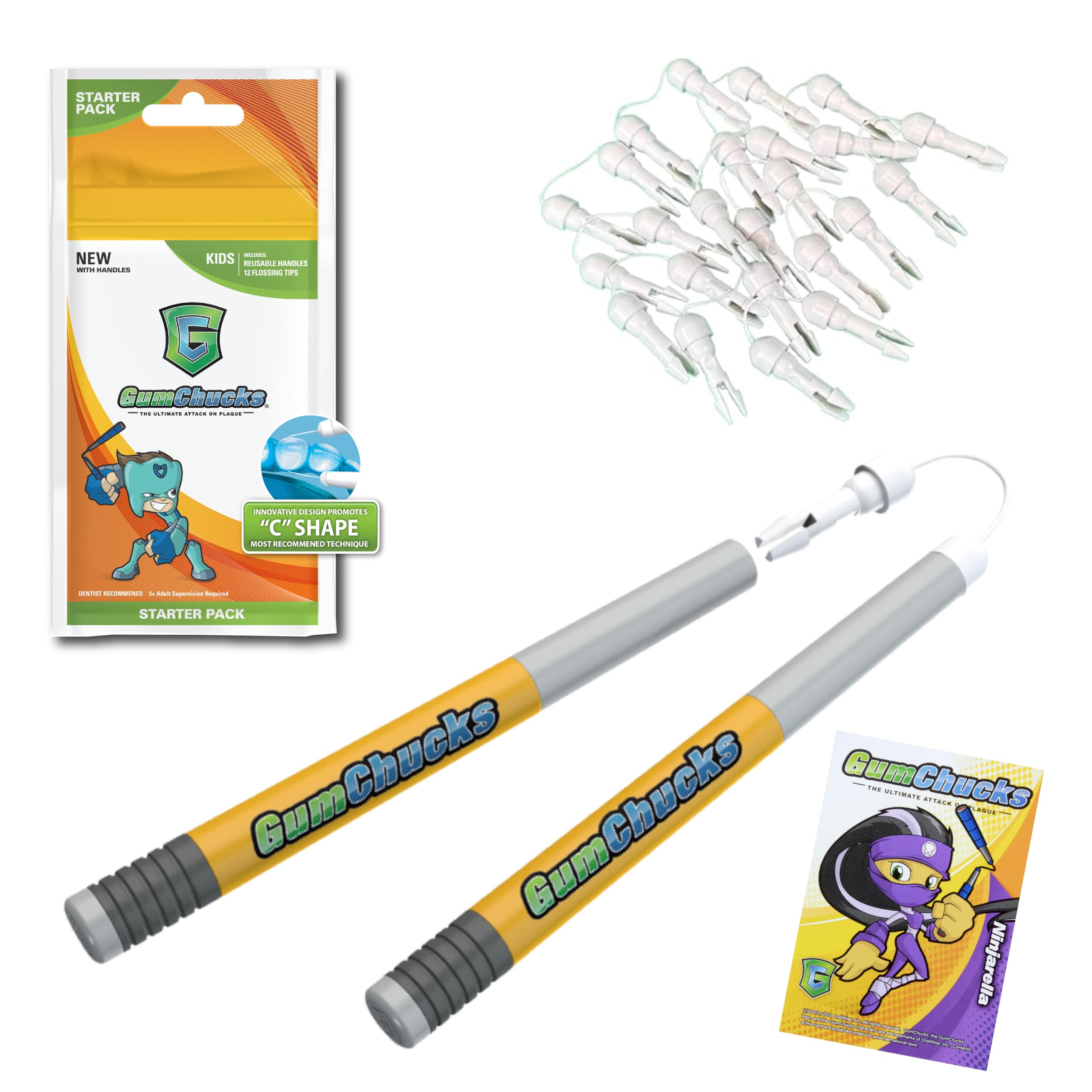 Orthodontic Flossers Dental Floss - Floss for Braces - Brace Floss Picks - Gum Flossing Picks - Ortho Dental Flossers (Kids Starter Pack)