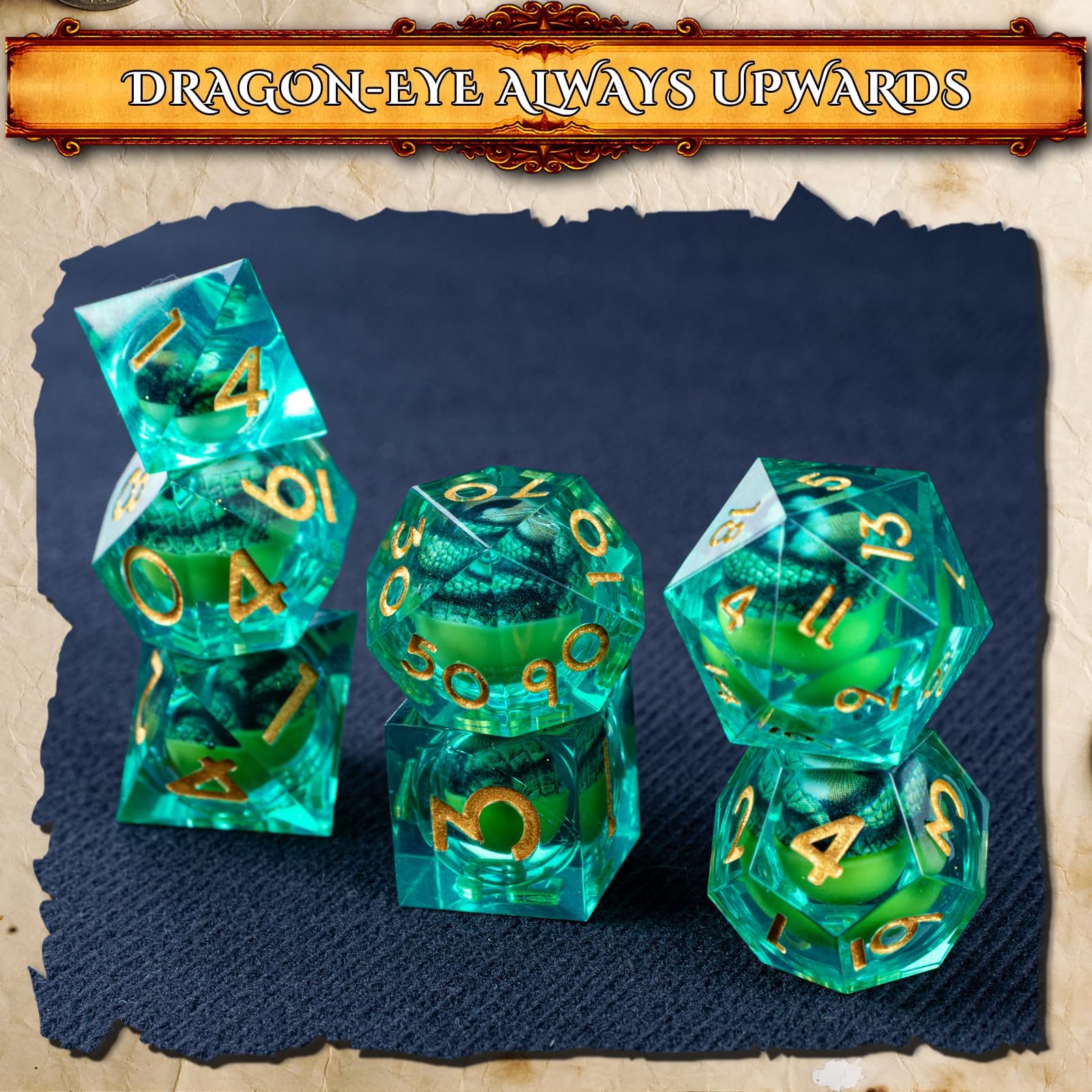 Dados De Ojo De Dragón Poliédricos De Resina, Juego De 7 | Envío gratis Dados De Ojo De Dragón Poliédricos De Resina, Juego De 7 | Envío gratis