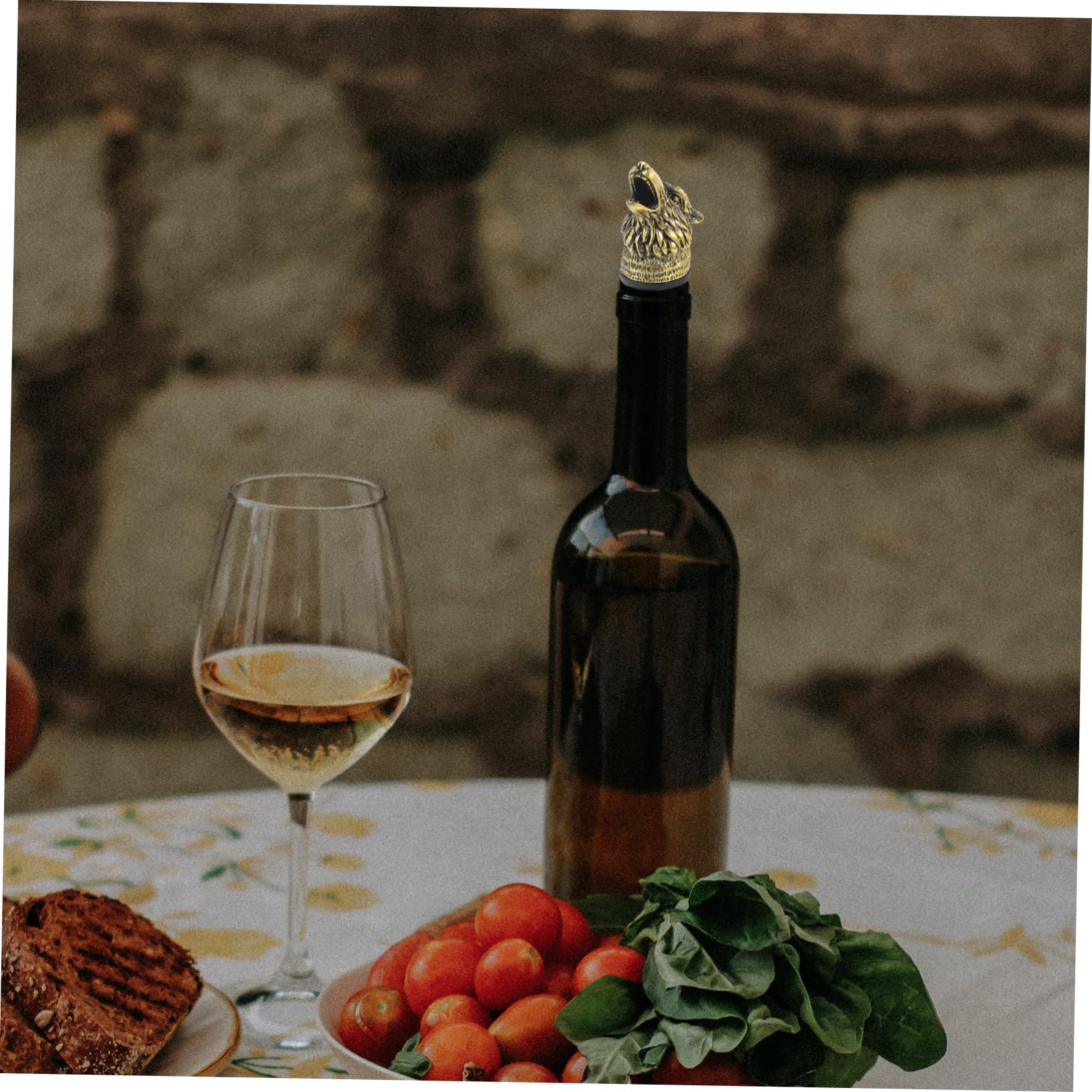TIDTALEO Wolf Head Wine Pourer Wine Drinks Utensils Pourers Party Spouts Cow Head Wine Pourer Pour Spouts Bottle Pourer Wine Stopper Vacuum Wine Bottle Alloy Tea Bottle Stopper, 10.30X3.50X3.00CM