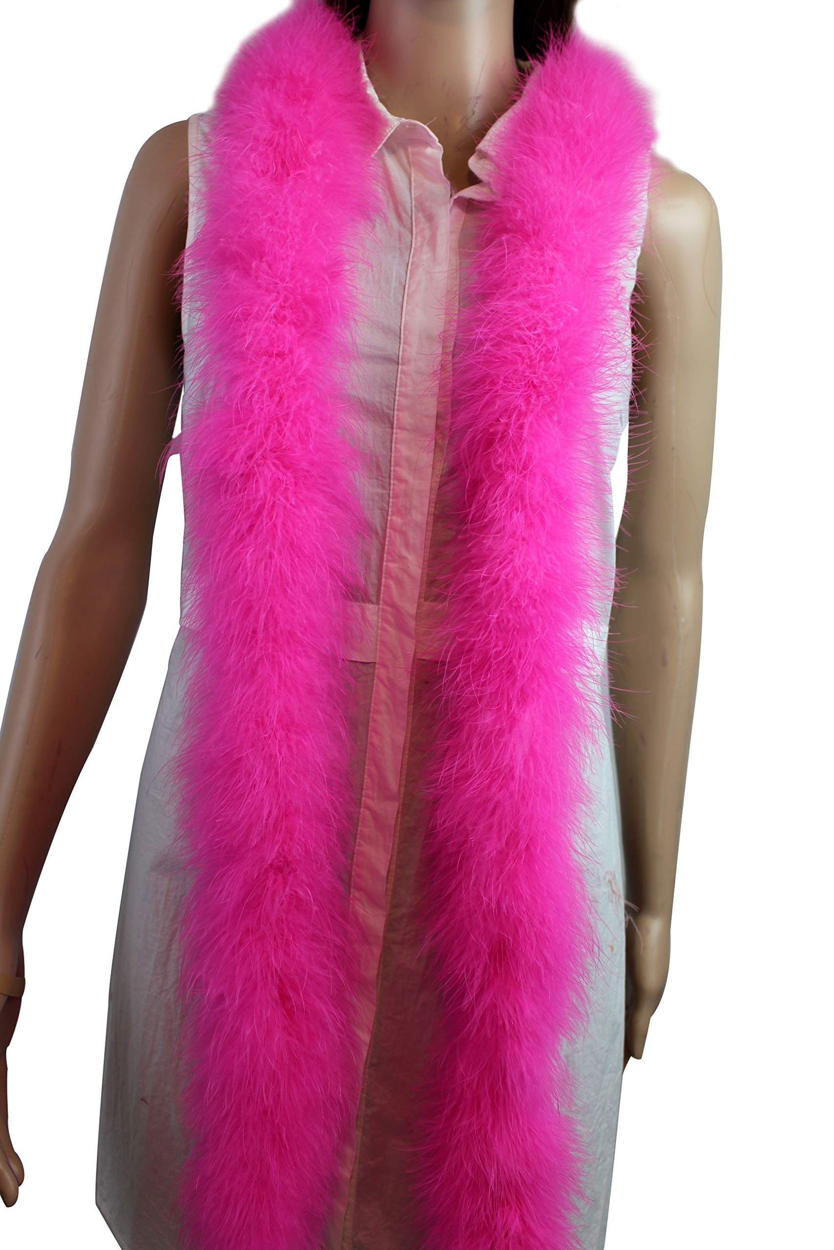 Flydreamfeathers 30 Gram 2 Yard-Long Marabou Feather Boa 8 Color, Dancing Wedding Crafting Party Dress Up Halloween Costume Decoration (Candy Pink)