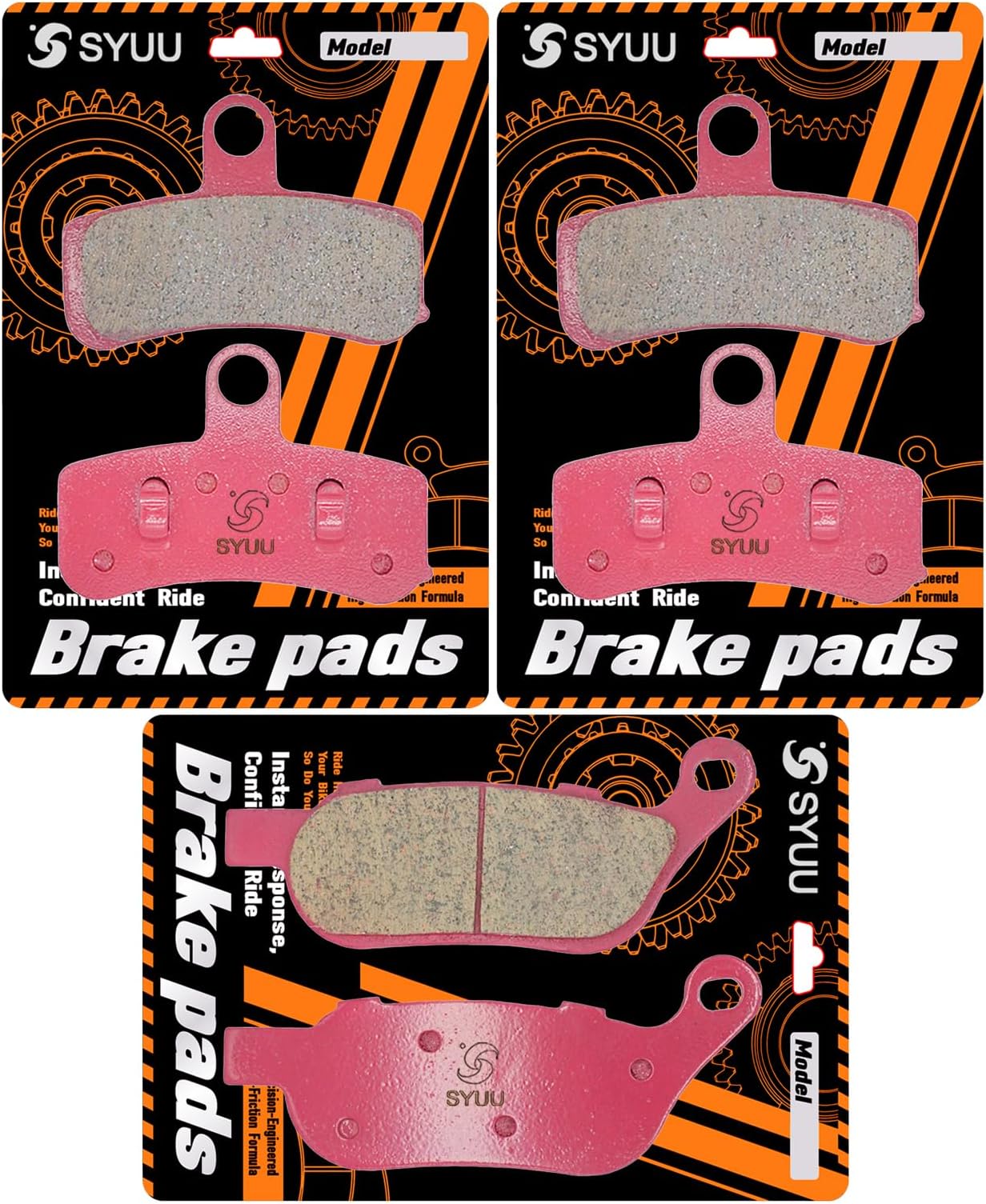 SYUU Motorcycle Replacement Front Rear Ceramic Brake Pads Brakes for Harley Davidson Dyna FXDF Fat Bob FXDL Low Rider 2008-2017 FXDLS Dyna Low Rider S 2017 FA457F FA457F FA458R