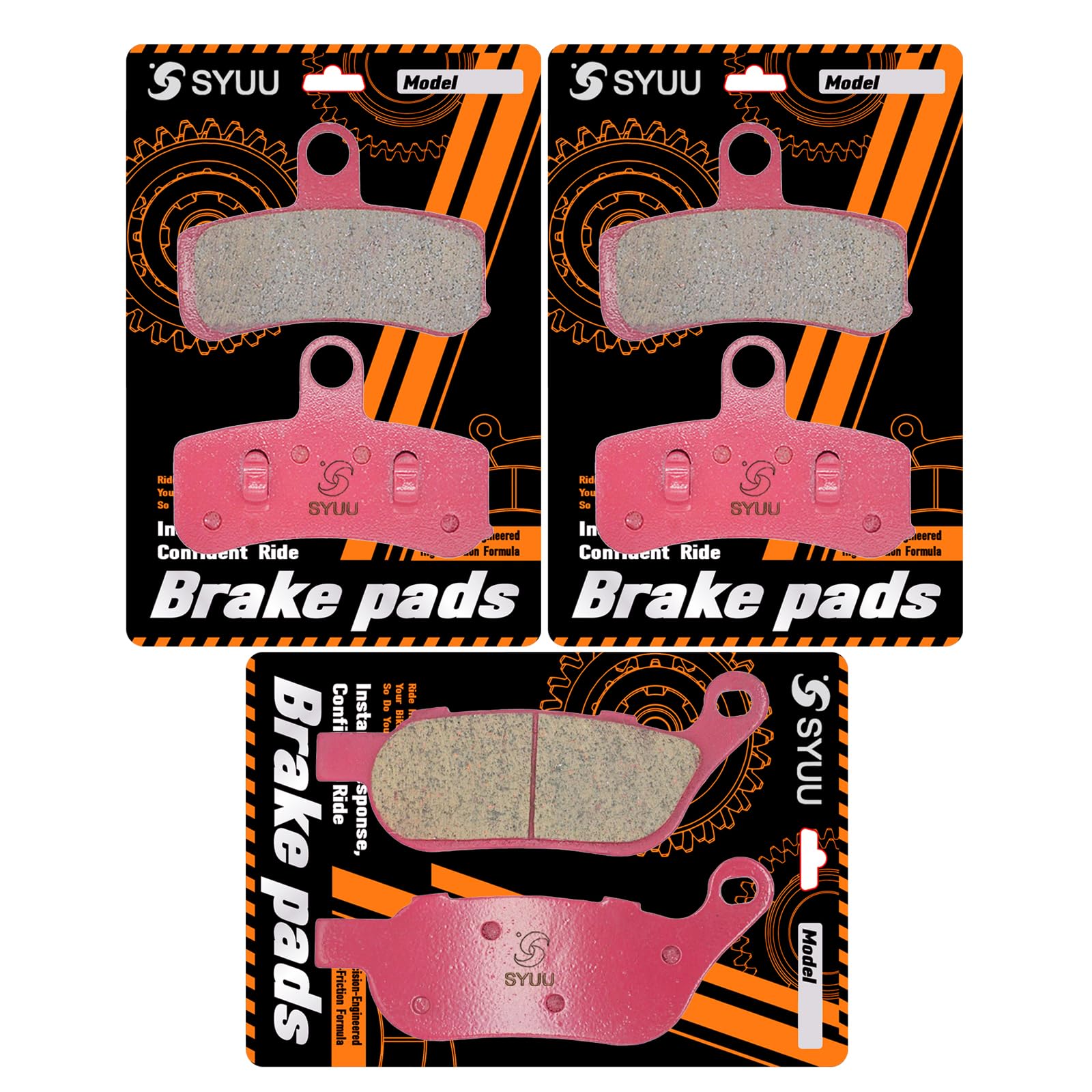 SYUU Motorcycle Replacement Front Rear Ceramic Brake Pads Brakes for Harley Davidson Dyna FXDF Fat Bob FXDL Low Rider 2008-2017 FXDLS Dyna Low Rider S 2017 FA457F FA457F FA458R