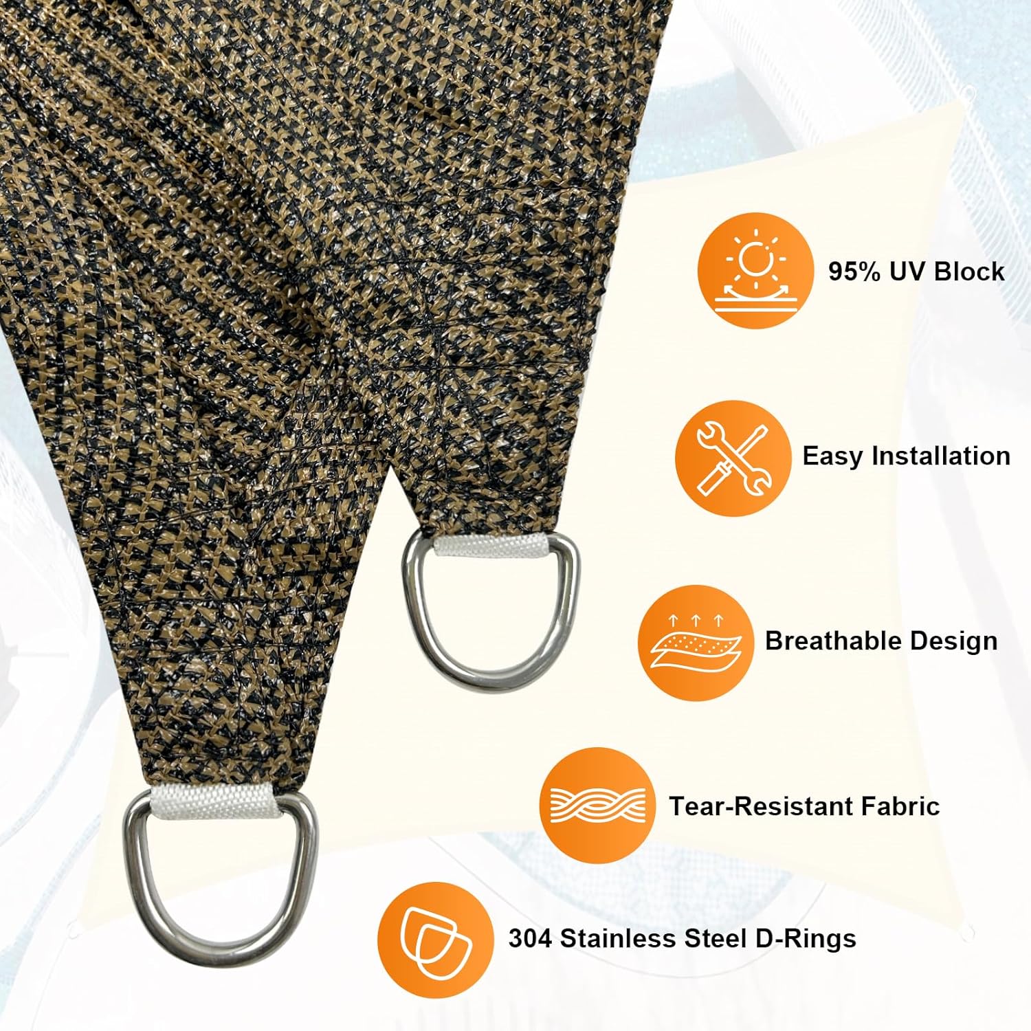 Artpuch Sun Shade Sail 16'X20' Rectangular Sand UV Block Sunshade for Backyard Garden Yard Deck Patio Outdoor Activities and Facility(We Make Custom Size)