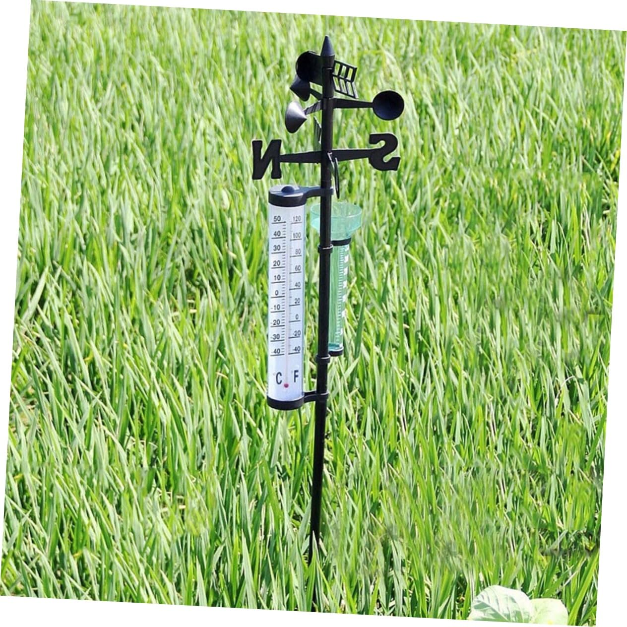 Windrichtungsmesser Regenmesser Thermometer 2 Satz Kunststoff | Außenmessgerät für Garten und Landwirtschaft, Klassisches Ornament für Dekoration