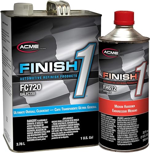 SHERWIN WILLIAMS Finish 1 Automotive Refinish Ultimate Overall Clearcoat (FC720), 1 galón Endurecedor universal medio (FH612), 1 cuarto de galón