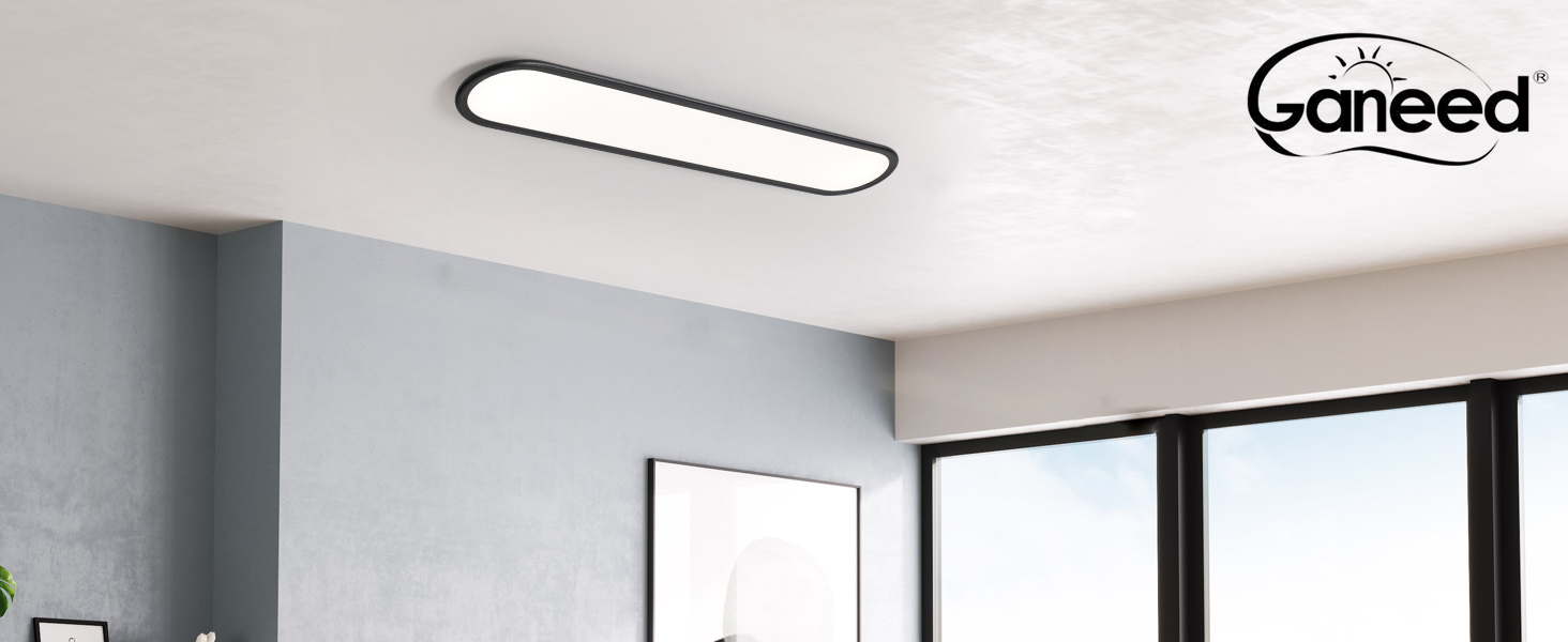 Ganeed LED Flat Panel Long Ceiling Light Fixture for Shop Lighting