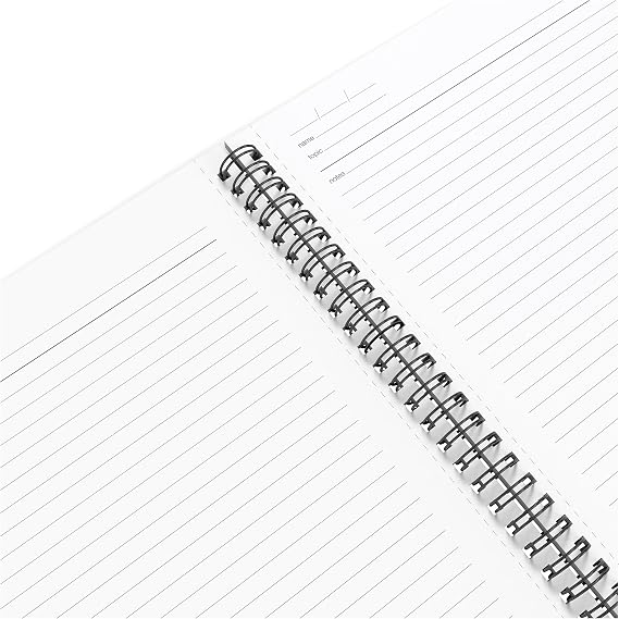 TRU RED Medium Soft Cover Meeting Notebook, Black Ruled, Spiral Bound, 80 Sheets, Interior Pocket