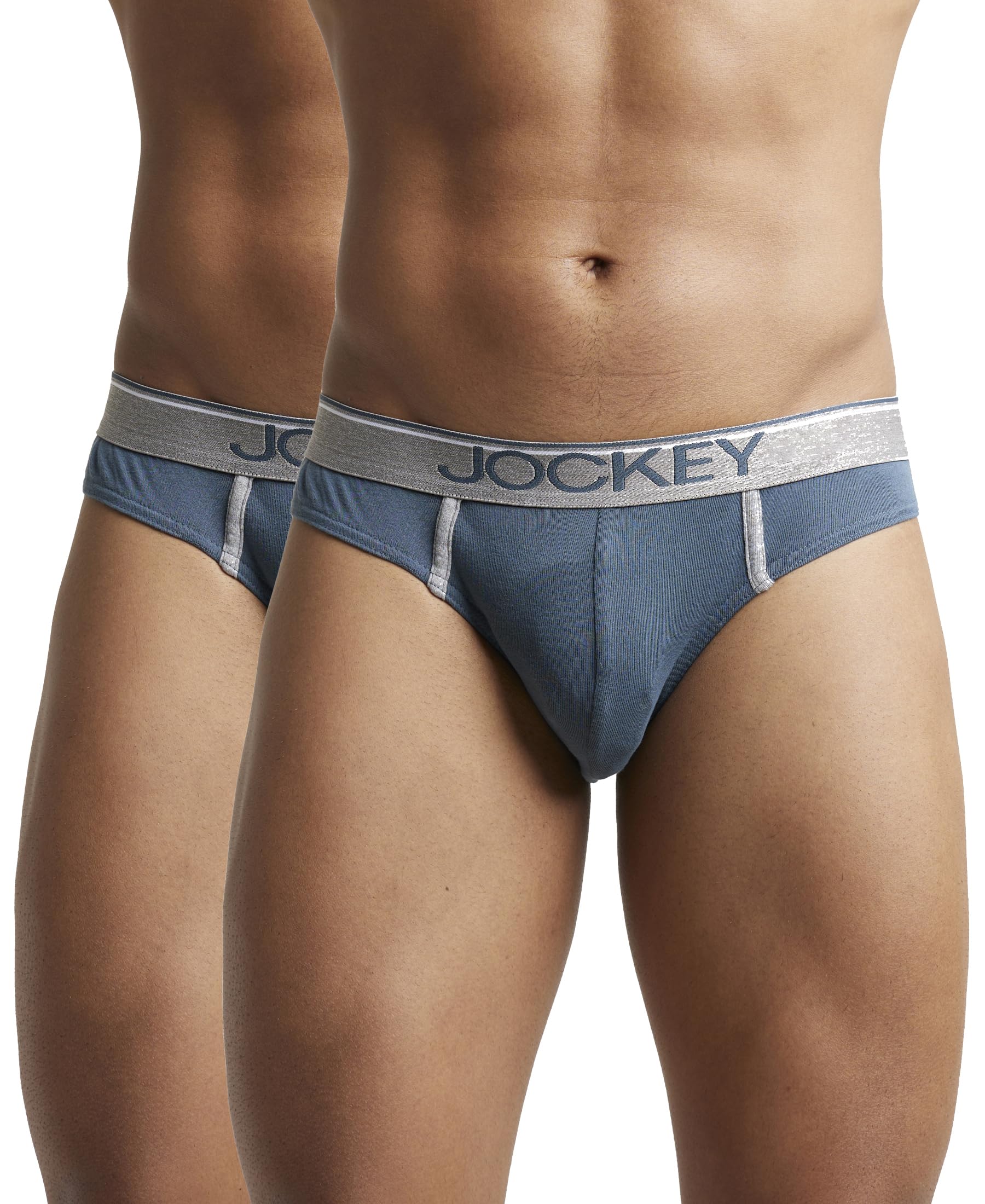 jockey 8044 Men's Super Combed Cotton Rib Solid Brief with Ultrasoft Waistband (Pack of 2)-picture-11